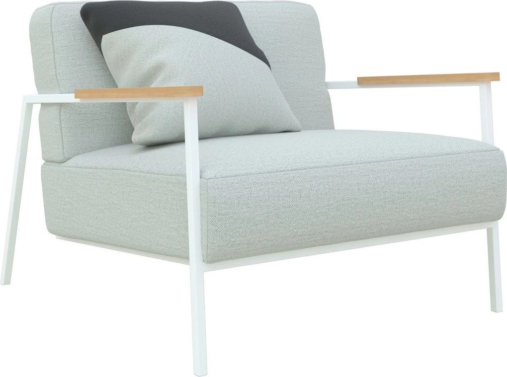 Studio HENK Co fauteuil met wit frame Halling 65 - 100 armleuning hout