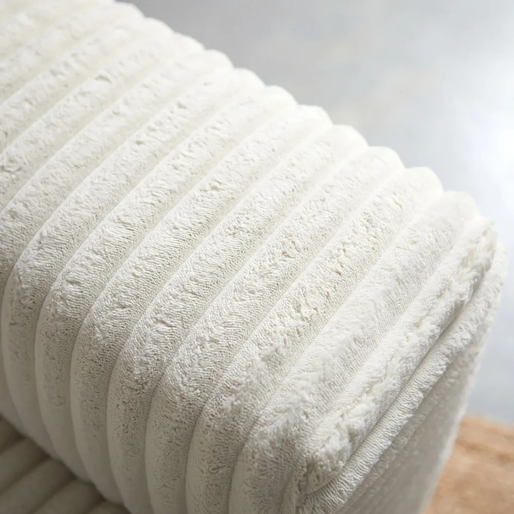 PEPP Interiors Uno Hoekbank Mega Ribstof Creme Links