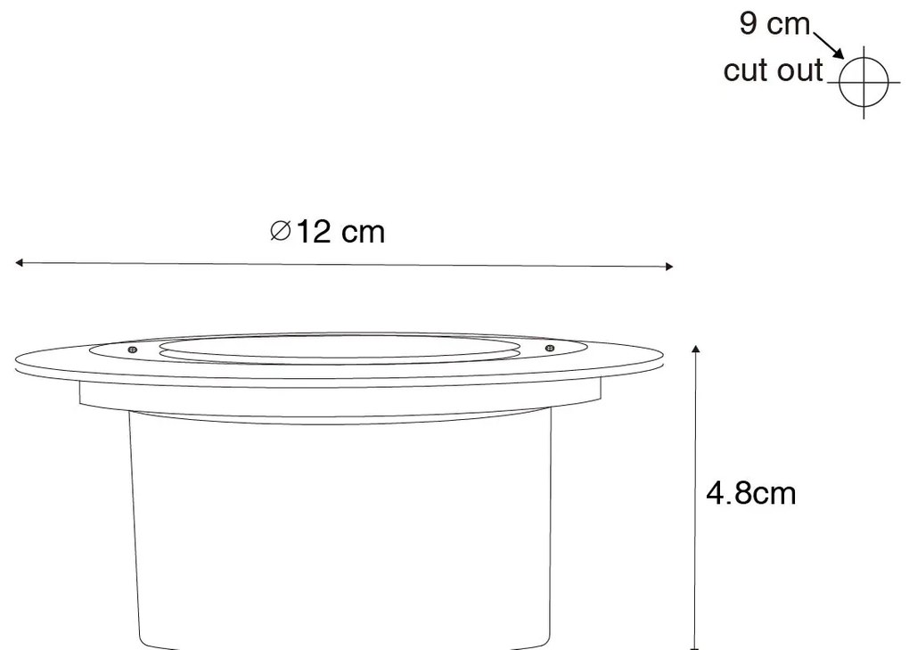 Moderne grondspot staal incl. LED IP65 Solar - Terry