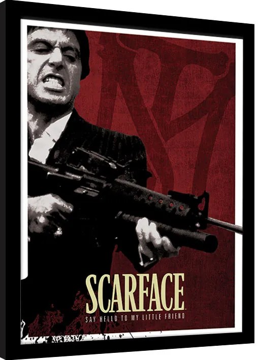 Ingelijste poster Scarface - Blood Red