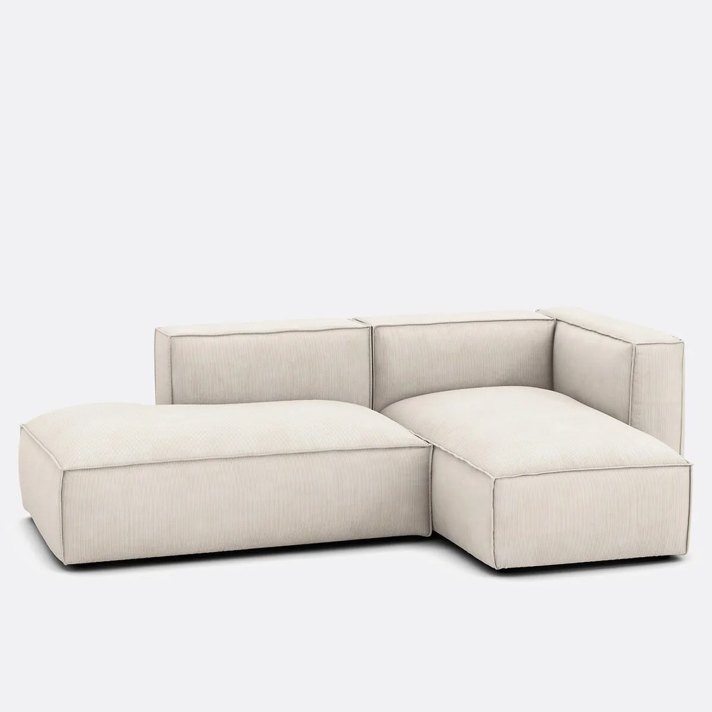 Modulaire hoekbank rechts in ribfluweel, SEVEN