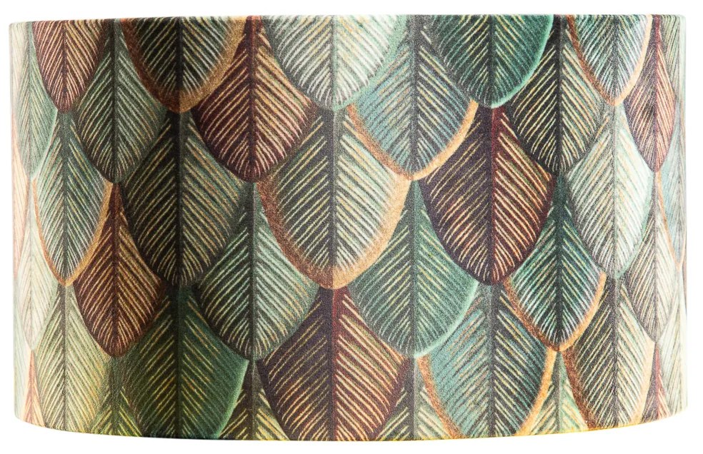 Velours lampenkap blad dessin met gouden binnenkant 35/35/20
