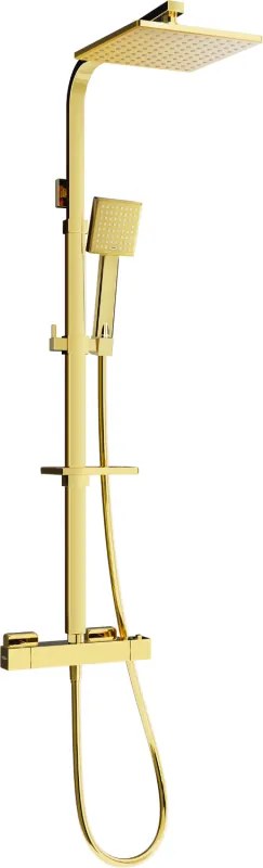 Mexen CQ45 opbouwdoucheset met regendouche en thermostatische kraan, goud - 772504595-50
