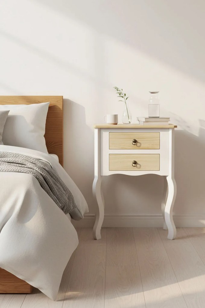 Nachtkastje Cabriole 2 Laden 50 cm