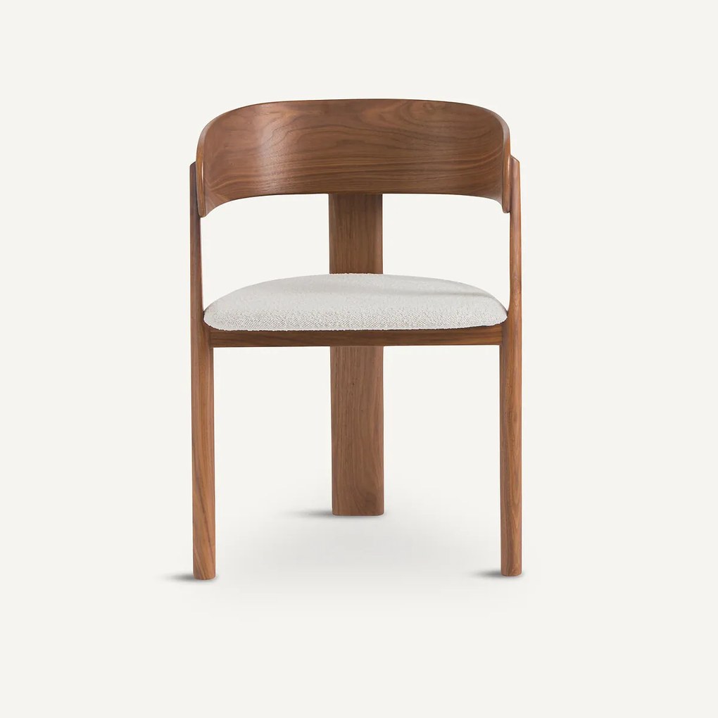 Tafelstoel van badstof, 3 poten, MARAIS, ontwerp Emmanuel Gallina