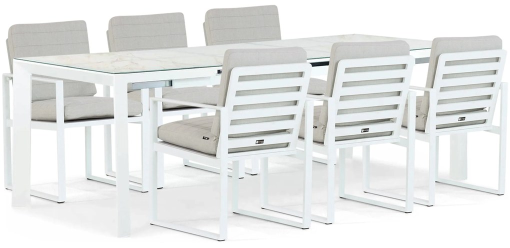 Tuinset 4 personen 180 cm Aluminium Wit Santika Furniture Santika