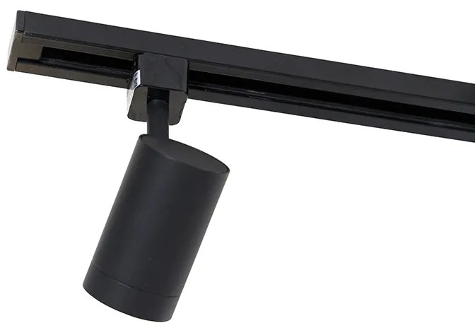 Modern railsysteem met 3 spots en 3 hanglampen zwart 1-fase - Iconic Cavalux Jeana