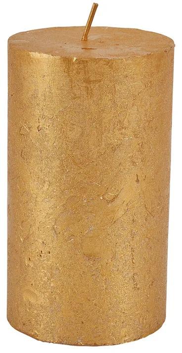 Kaars rustiek - goud - 7x12 cm