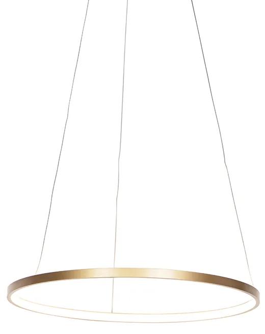 QAZQA Eettafel / Eetkamer Moderne ring hanglamp goud 60 cm incl. LED - Anella Modern rond Binnenverlichting Lamp