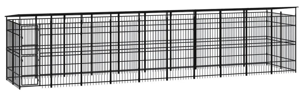 vidaXL Hondenkennel met dak 18,43 m² staal