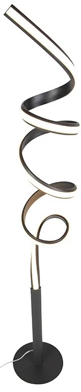 Design vloerlamp zwart incl. LED en dimmer - Twisted