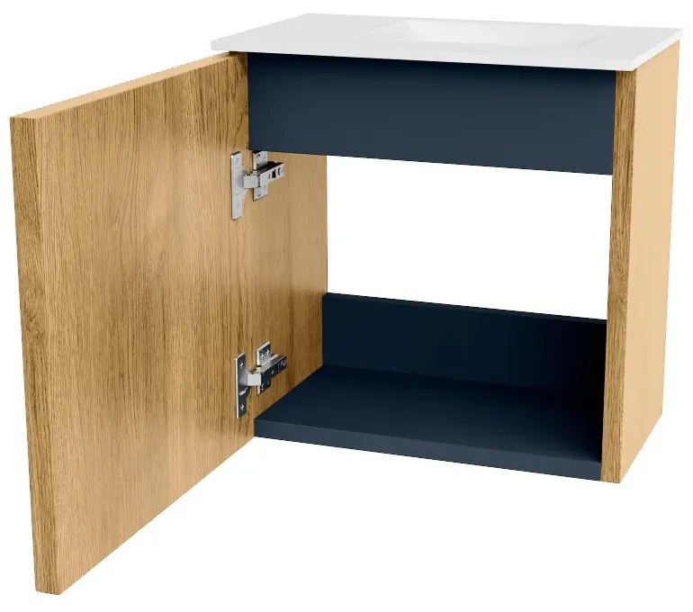 Mondiaz Joya 40cm toiletmeubel oak met wastafel faye rechts 1 kraangat talc