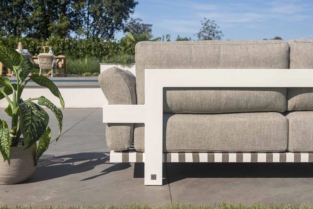 4 Seasons Outdoor Paloma hoek loungebank met eiland en Volta tafels * Sale *      beige weerbestendig