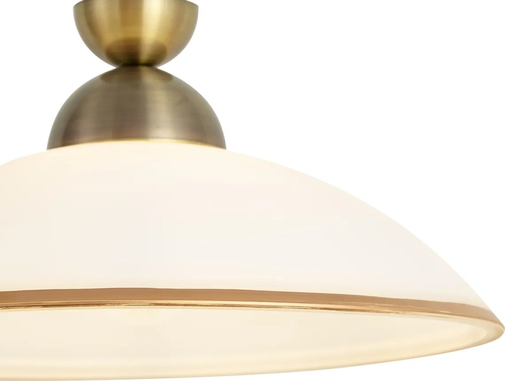 Klassieke hanglamp brons met opaal glas - Katarina