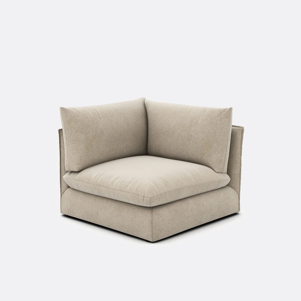 Hoekelement voor modulaire bank, in gemêleerd polyester, Malo