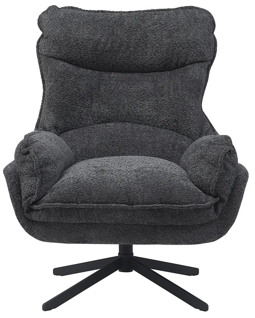 Starfurn Vera Fauteuil Chenille Stof Donkergrijs Draaibaar