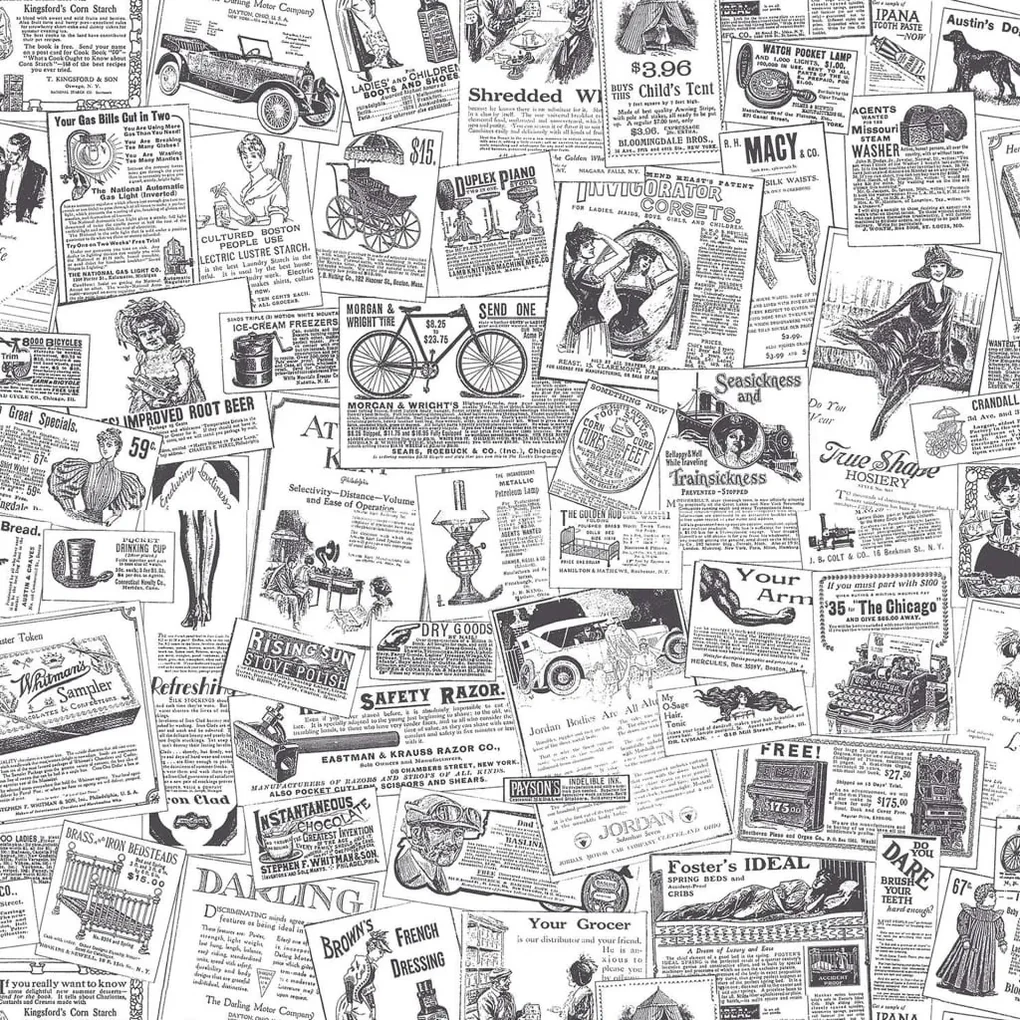 Noordwand Homestyle Behang Papers zwart en wit