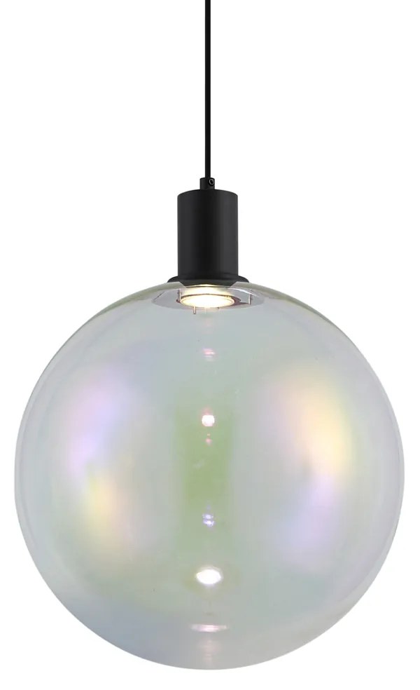 Design hanglamp zwart met regenboog glas 35cm - Mallon