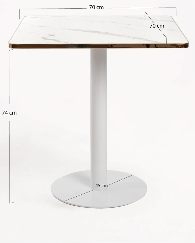 Tafel Firro Vierkant 70cm Wit