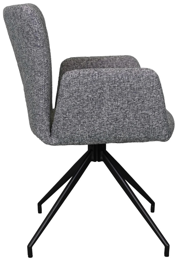 SARETTA grijsblauw (stof Java 48) - MODERNE GESTOFFEERDE DRAAISTOEL VOOR WOONKAMER/EETAMER/LOFT KANTOOR