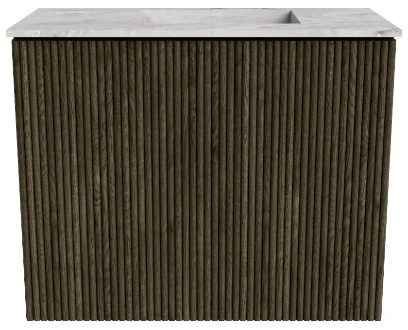 Mondiaz Joya DLux 50cm toiletmeubel shadow met wastafel faye rechts zonder kraangat glace
