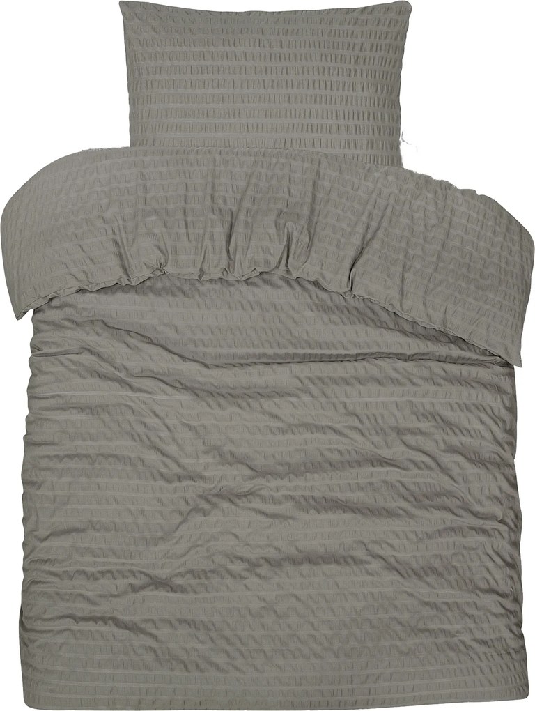 Dekbedovertrek Seersucker Deluxe - 100% katoensatijn - 140x200/220 - greige