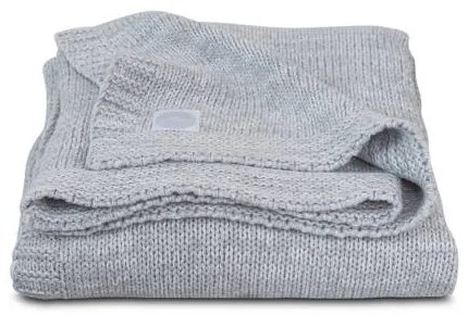 Melange knit wiegdeken 75x100 cm soft grey