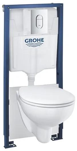 Grohe inbouw toiletset Spoelrandloos softclose quickrelease wit met bedieningsplaat chroom 39418000