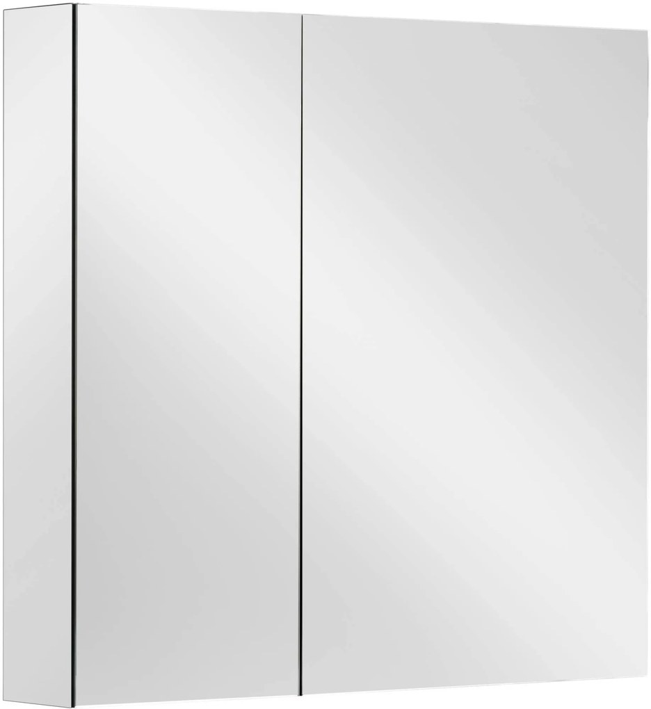 Ben Vario Spiegelkast rechts 2 ongelijke delen met spiegelmelamine omtrokken zijpanelen 70x14x75 cm