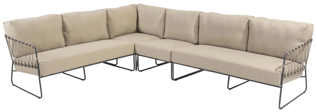 Taste by 4 Seasons Prego hoek loungebank XL antraciet-taupe * Sale *      taupe weerbestendig