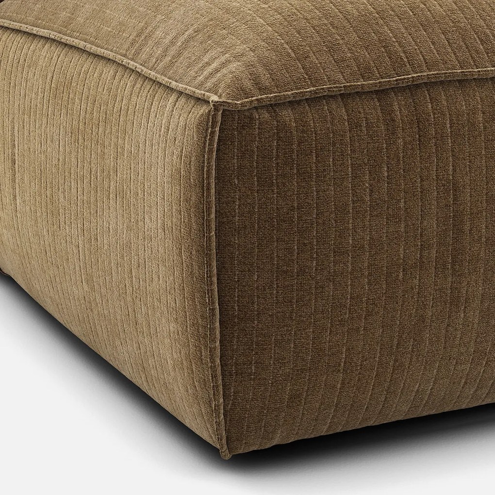 Loungebank element rechts voor modulaire bank, in vintage ribfluweel, SEVEN