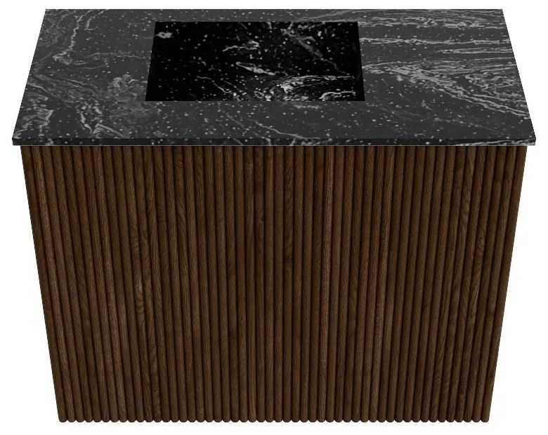 Mondiaz Joya DLux 50cm toiletmeubel walnut met wastafel faye links 1 kraangat lava