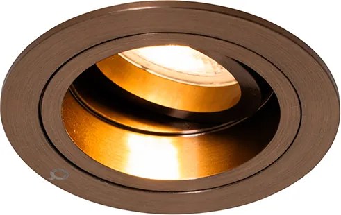 Smart inbouwspot donkerbrons rond draai en kantelbaar incl. Wifi GU10 50mm - Chuck