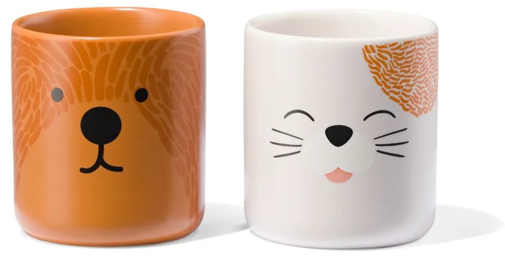HEMA Espresso Mokjes Keramiek Hond/kat - 2 Stuks