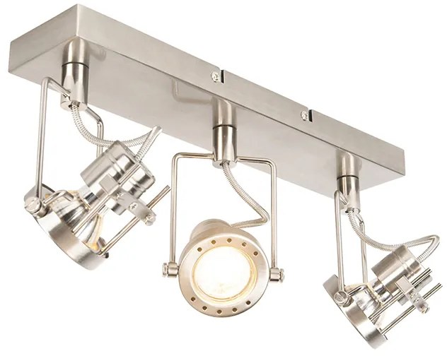 Industriële spot staal 3-lichts draai- en kantelbaar - Suplux