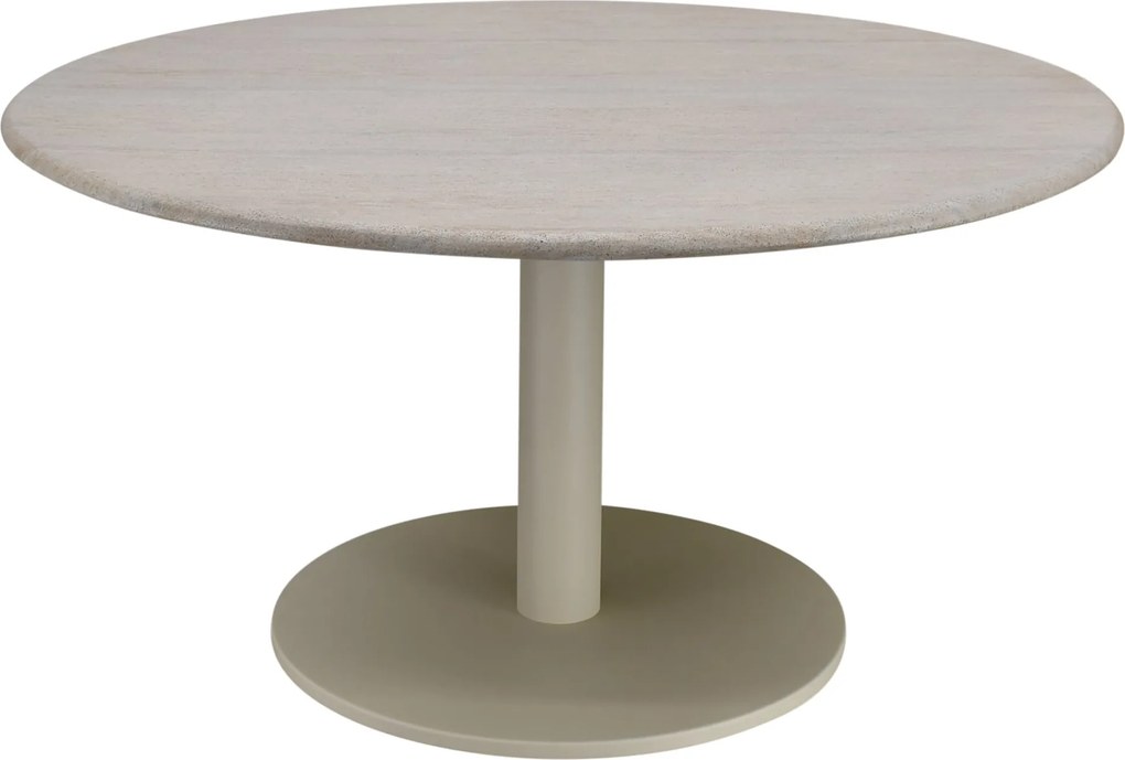Union dining tafel 140x140x75 cm latte polystone travertine