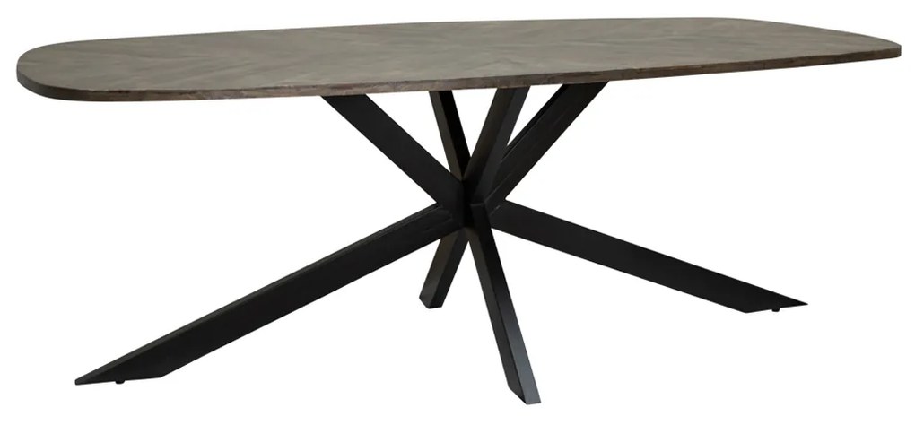 Ovale Eettafel Bruin Mango 220x110 Cm - 220 X 110cm.