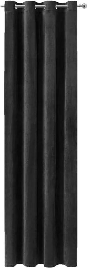 Gordijn Ruby - french velvet zwart - 250x140 cm (1 stuk) - Leen Bakker