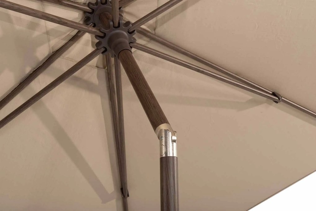 4 Seasons Outdoor Azzurro parasol met Wengé frame en Beach doek 200 x 300 cm  Parasol    beige weerbestendig