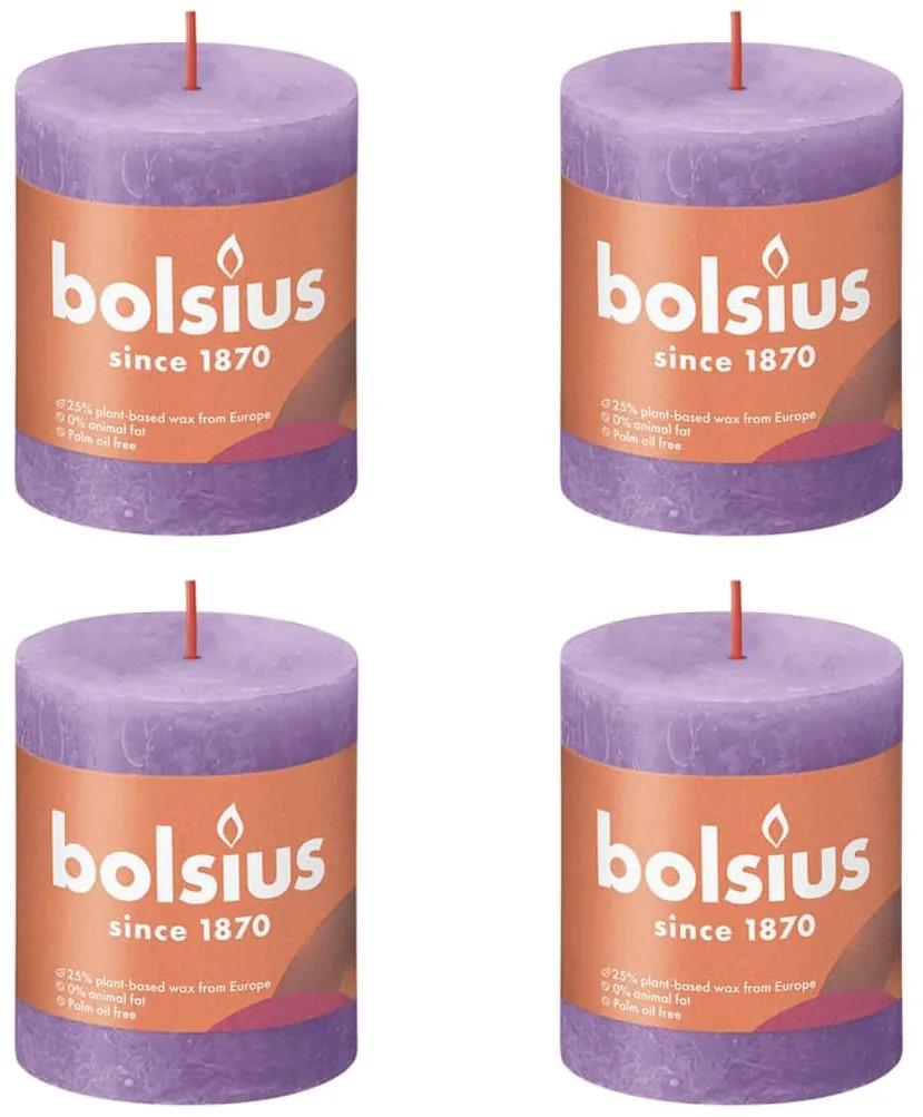 Bolsius Stompkaarsen Shine 4 st rustiek 80x68 mm levendig violet