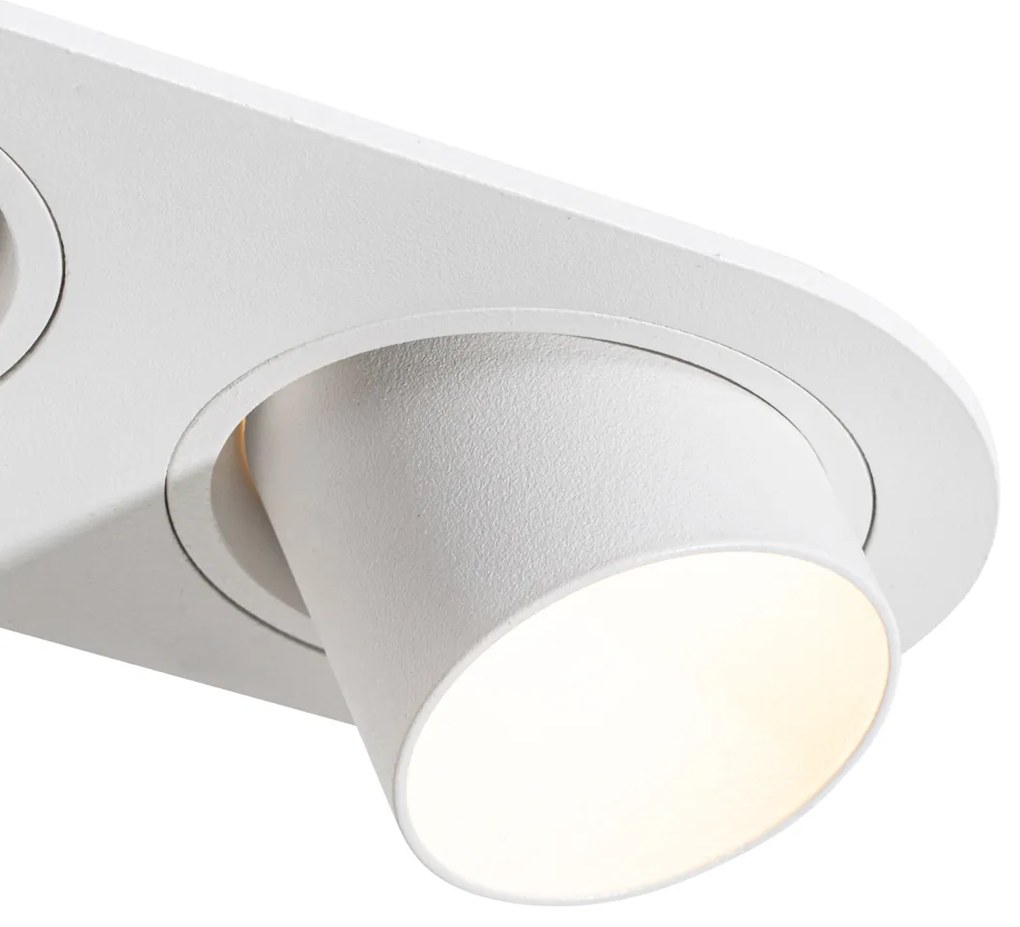 Set van 6 inbouwspots wit GU10 35mm kantelbaar 2-lichts - Installa Binnenverlichting Lamp