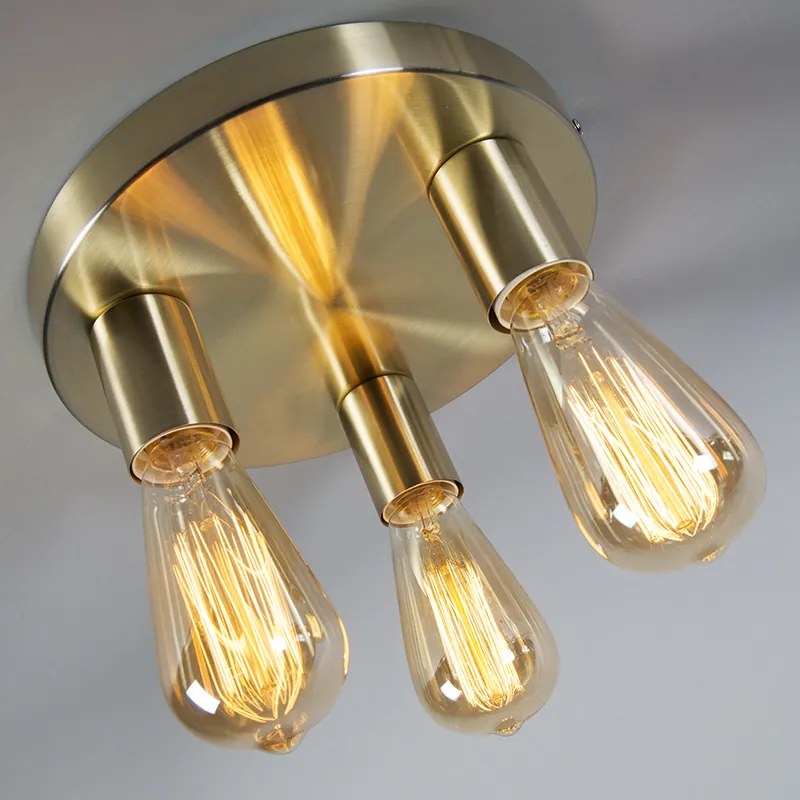 Art Deco plafondlamp goud rond - Facil 3