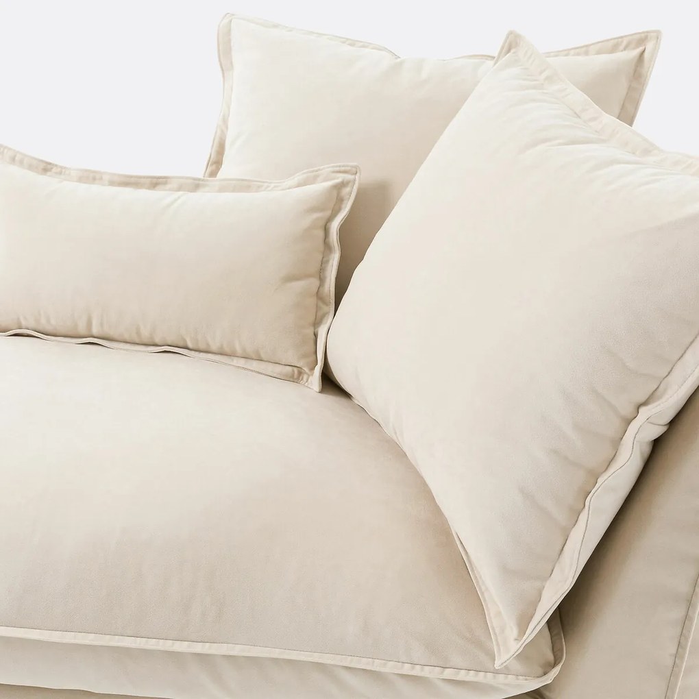 Longchair, links, in fluweel, Odna