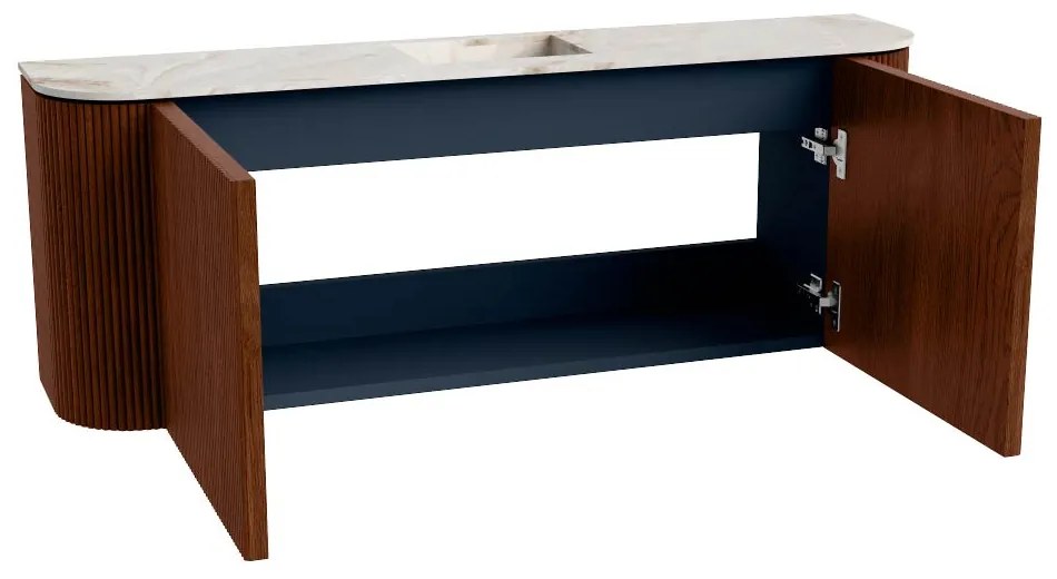 Mondiaz Joya DLux 115cm toiletmeubel ronding links/rechts ruby met wastafel faye midden 1 kraangat frappe