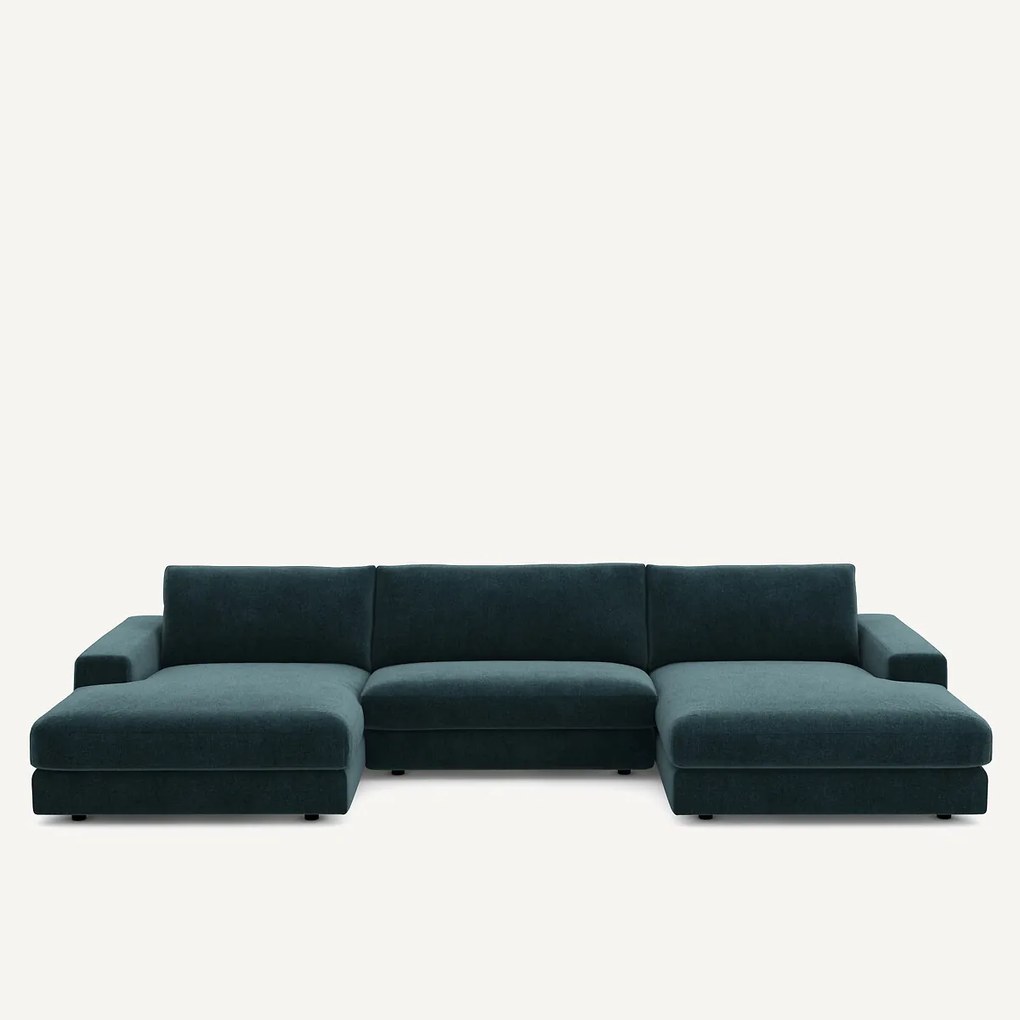 5-zits panoramabank fluweel chenille, Skander