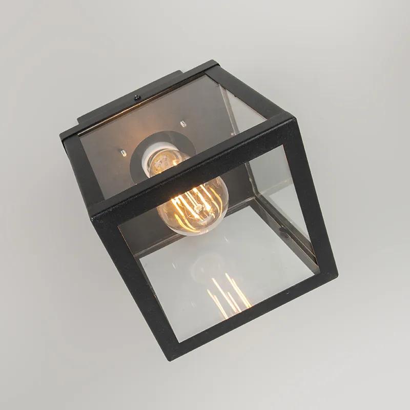 Industriële buitenplafondlamp zwart 1-lichts - Rotterdam Modern E27 Buitenverlichting vierkant