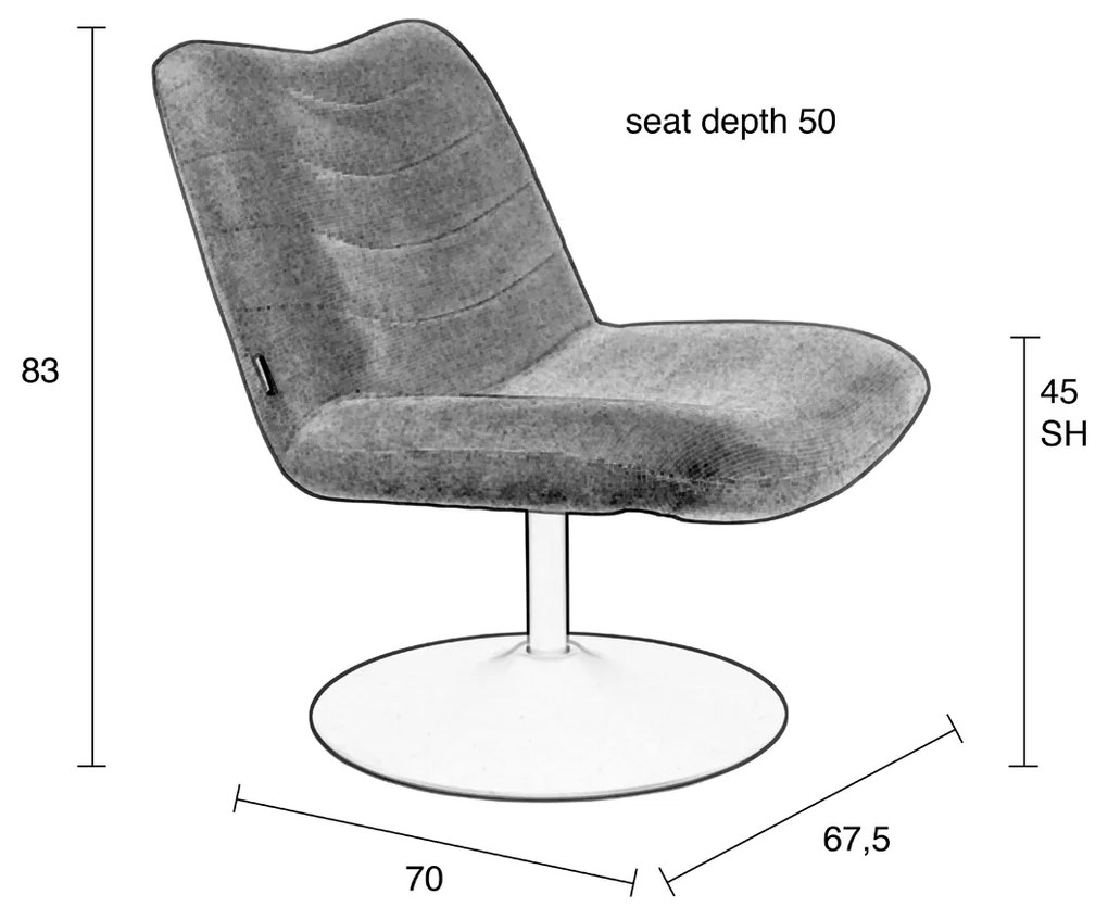 Zuiver Bubba Roze Draaifauteuil Retro Design