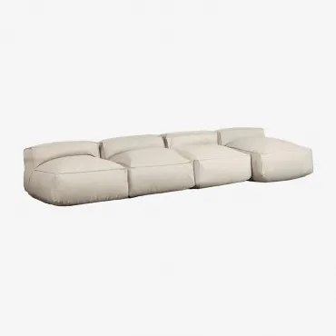 4-delige Modulaire Chaise Longue Bank Voor Tuin Dojans Beige - Semoline - Sklum