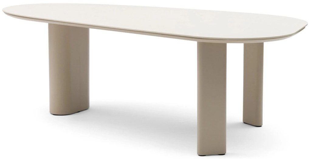 Dining Tuintafel 240 x 120 cm Aluminium/Ceramic stone Taupe Weave