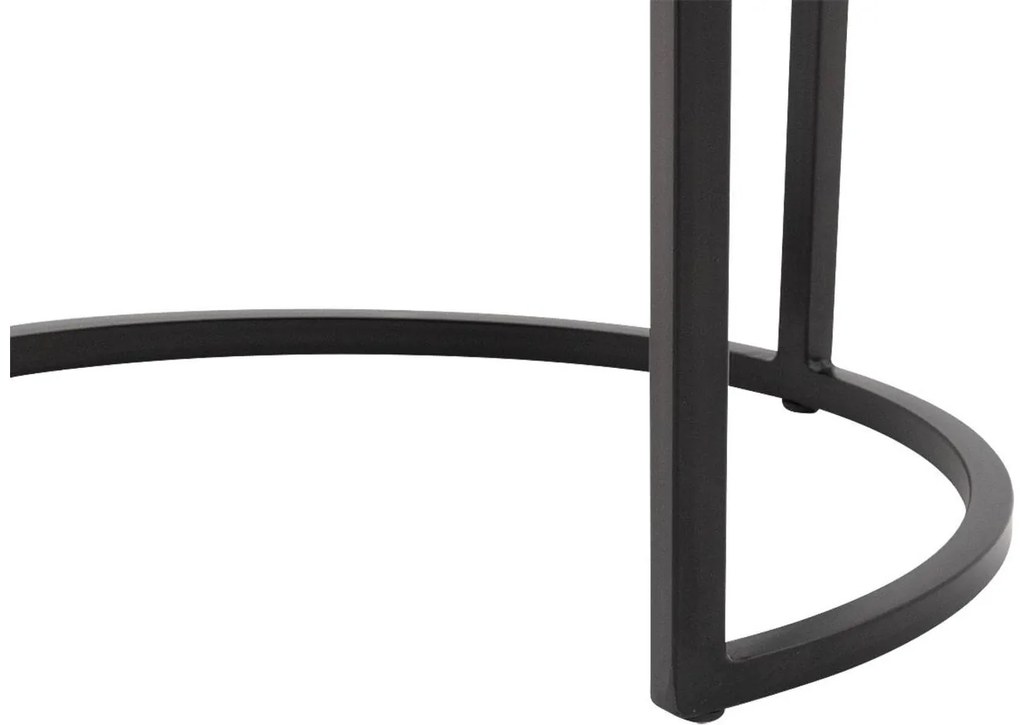 Goossens Salontafel Jelle rond, hout mango zwart, urban industrieel, 54 x 45 x 54 cm